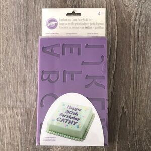 Wilton Fondant Gum Paste Silicone Mold Upper Lower Case Letter Numbers Cake